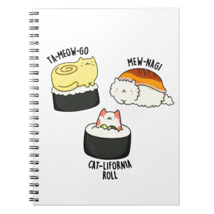 Sushi Cats Funny Sushi Pun Notizblock