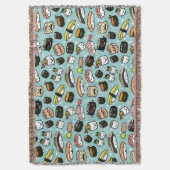 Sushi Characters Pattern Kawaii Sushi Characters Decke (Vorderseite Vertikal)