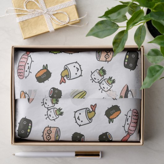 Sushi-Charakter-Muster Seidenpapier (Geschenk)