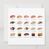 Sushi Chart Flat Grußkarte (Vorderseite)