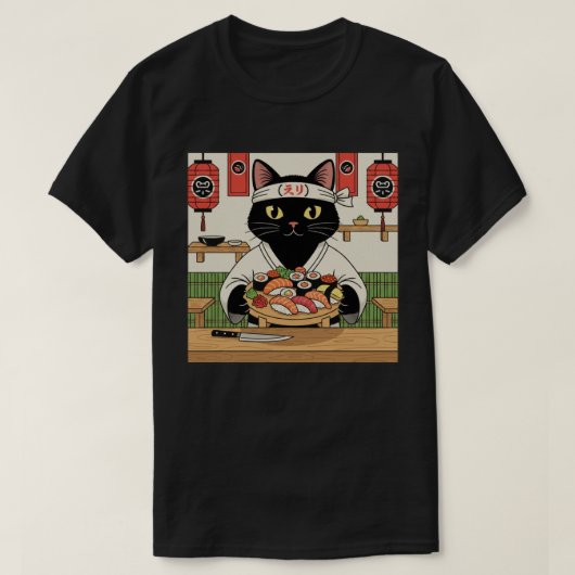 Sushi-Chef-Katze  T-Shirt (Design vorne)