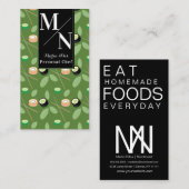 Sushi Chopsticks Grünes Muster Visitenkarte (Vorne/Hinten)