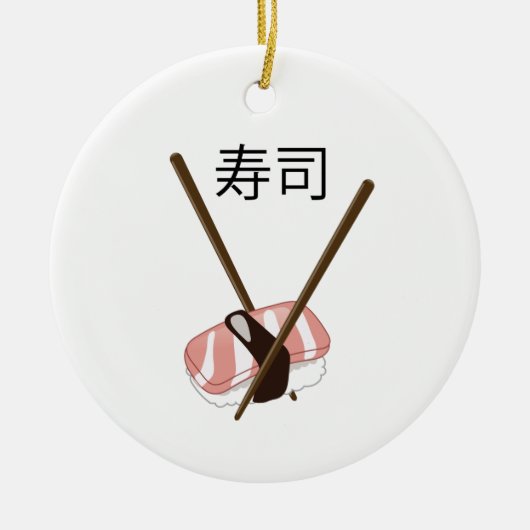 Sushi Chopsticks Keramik Ornament (Vorne)