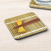 Sushi Chopsticks Sensei Masters Wood Bamboo Getränkeuntersetzer (Linke Seite)