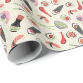 Sushi, Chopsticks & Soy Sauce - Packpapier (Rolleneckpunkt)