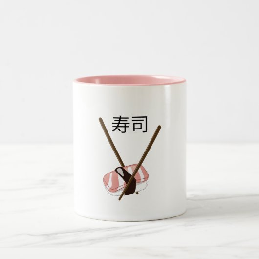 Sushi Chopsticks Zweifarbige Tasse (Mittel)