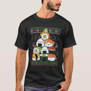 Sushi Christmas Tree Ugly Sweater Salmon Maki Wasa T-Shirt