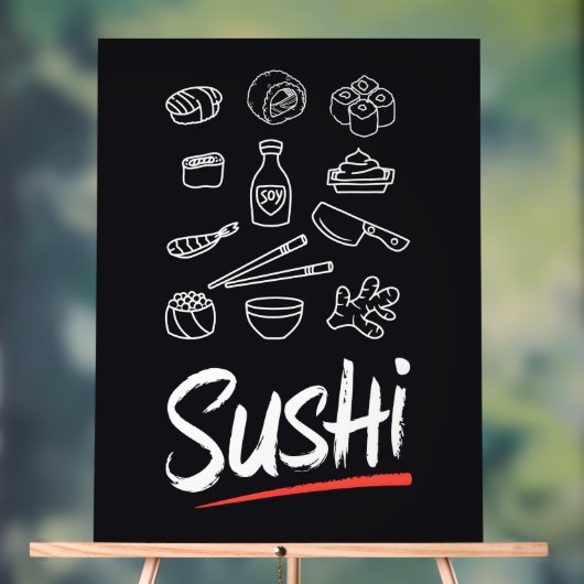 Sushi Collage Acrylschild (Neutral)