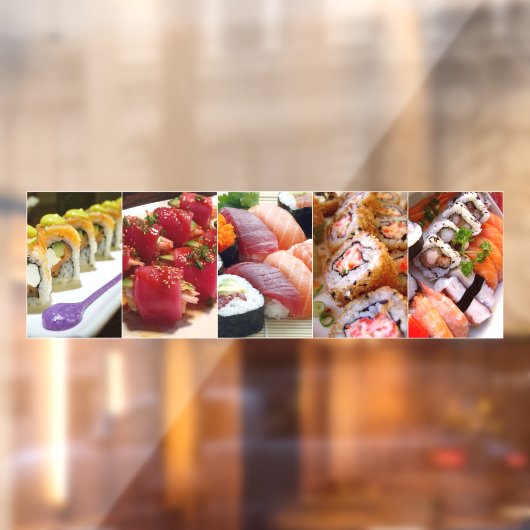 Sushi Collage Food Seafood Food Collage Dinner Fensteraufkleber (Blatt 2)