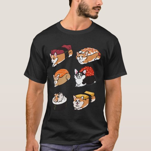 Sushi Corgi T-Shirt (Vorderseite)