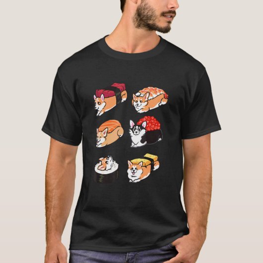 Sushi Corgi T-Shirt (Vorderseite)