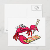 Sushi Crab Postkarte (Vorne/Hinten)