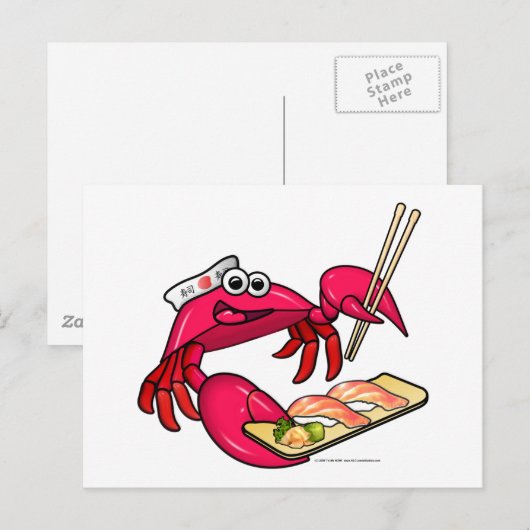Sushi Crab Postkarte (Vorne/Hinten)