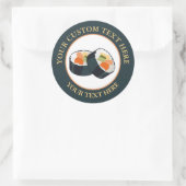 Sushi Custom Text Logo Icon Classic Round Sticker (Tasche)
