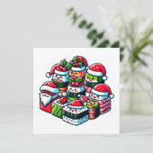 Sushi Delight - Festliche Weihnachtsgeschichte Einladung (Stehend Vorderseite)