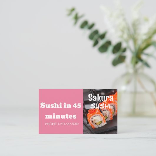 Sushi Delivery Discount Sale Angebot Visitenkarte (Stehend Vorderseite)