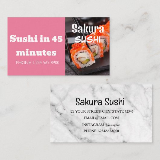 Sushi Delivery Discount Sale Angebot Visitenkarte (Vorne/Hinten)