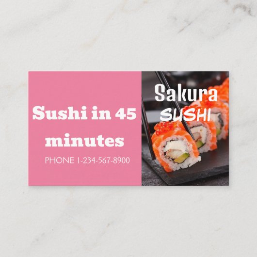 Sushi Delivery Discount Sale Angebot Visitenkarte (Vorderseite)