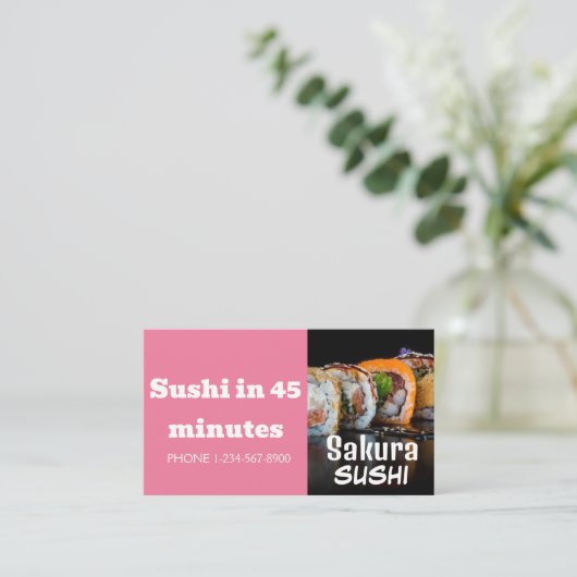 Sushi Delivery Discount Sale Angebot Visitenkarte (Stehend Vorderseite)