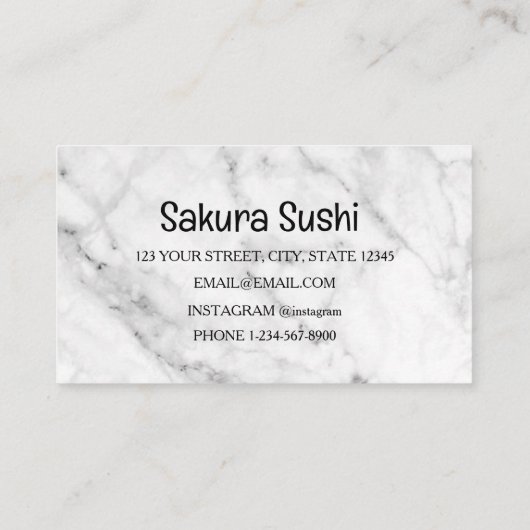 Sushi Delivery Discount Sale Angebot Visitenkarte (Rückseite)