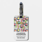 Sushi-Design-Muster| Monogramm Gepäckanhänger (Rückseite vertikal)