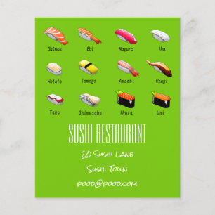 Sushi-Diagramm Japanisches modernes Restaurant Flyer