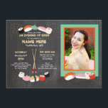Sushi Dinner Japanisch Geburtstagsparty Bar Foto Einladung<br><div class="desc">Foto Sushi Design Einladung. Perfekt für jedes Alter Geburtstag. Ändern Sie einfach den Text,  um Ihr Party . Rückdruck im Lieferumfang enthalten.</div>