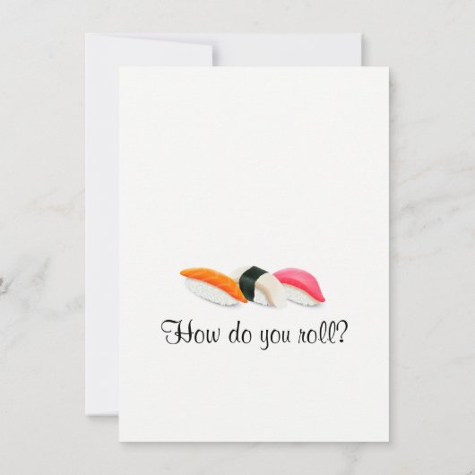 Sushi Dinner Party Einladungen (Rückseite)