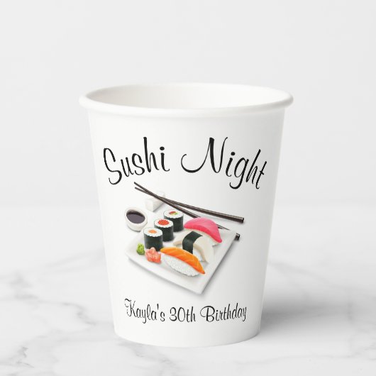 Sushi Dinner Party Pappbecher (Vorderseite)