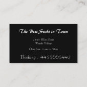 Sushi  dinner visitenkarte (Rückseite)