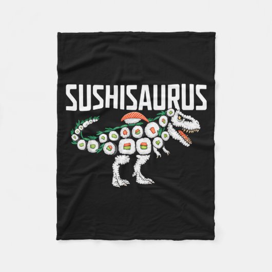 Sushi Dinosaur T-rex Japanese Food Funny Sushi Rol Fleecedecke (Vorderseite)