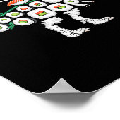 Sushi Dinosaur T-rex Japanese Food Funny Sushi Rol Poster (Ecke)