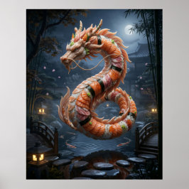 Sushi-Drache Garten Geist Poster