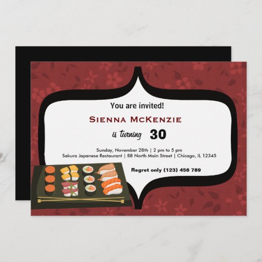 Sushi Einladung (Vorne/Hinten)