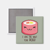 Sushi Emoji Roll Magnet (Vorderseite/Rückseite)