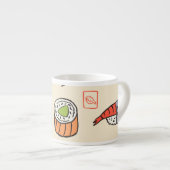 Sushi-Essen, nahtloses Muster-Design. Espressotasse (Vorderseite Rechts)