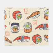 Sushi-Essen, nahtloses Muster-Design. Fleecedecke (Vorderseite (Horizontal))