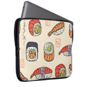 Sushi-Essen, nahtloses Muster-Design. Laptopschutzhülle (Vorne Rechts)