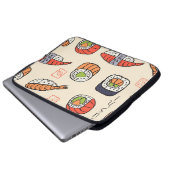 Sushi-Essen, nahtloses Muster-Design. Laptopschutzhülle (Vorne Knopf)