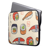 Sushi-Essen, nahtloses Muster-Design. Laptopschutzhülle (Vorderseite Links)
