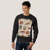Sushi-Essen, nahtloses Muster-Design. Sweatshirt (Vorne ganz)