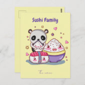 Sushi Family Postkarte (Vorne/Hinten)