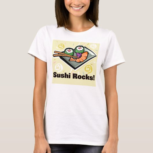 Sushi-Felsen-Kalifornien-Rollenessstäbchen-T - T-Shirt (Vorderseite)