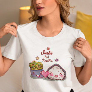 Sushi Finds Rolls Kawaii Sushi T - Shirt