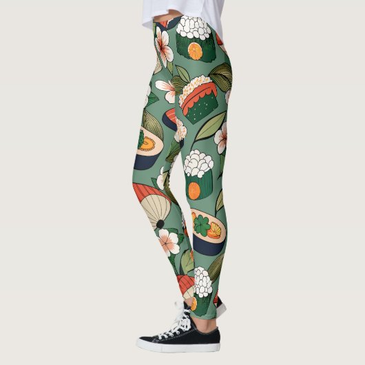 Sushi Floral Custom Muster Leggings (Links)