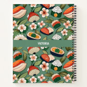 Sushi Floral Custom Muster Notizblock (Rückseite)