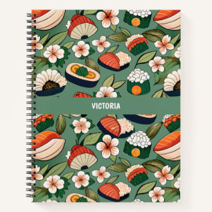 Sushi Floral Custom Muster Notizblock