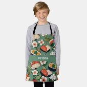 Sushi Floral Custom Muster Schürze (Getragen)