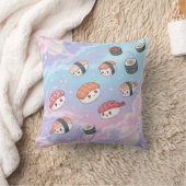 Sushi Flying in Pastel Galaxy Sky Kissen (Decke)