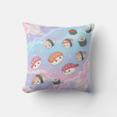 Sushi Flying in Pastel Galaxy Sky Kissen (Vorderseite)